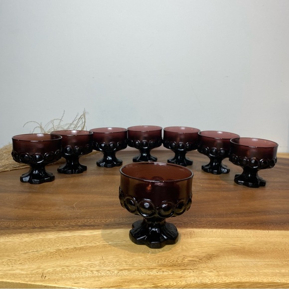 Set of Tiffin Franciscan Madeira Crystal Purple Desert Bowls - Picture 5 of 10